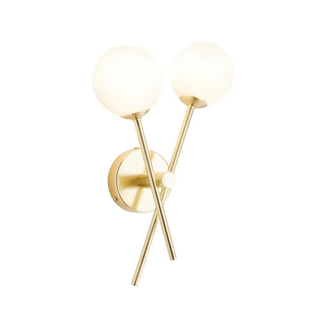Nera Bathroom Wall Light, Satin Brass