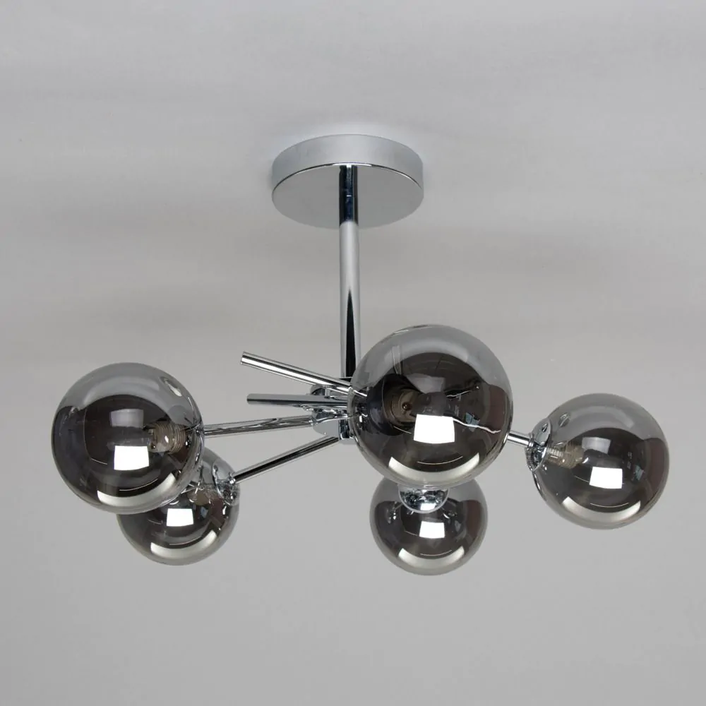 Nera Cross Arm Bathroom Semi Flush Ceiling Light, Chrome - Image 4