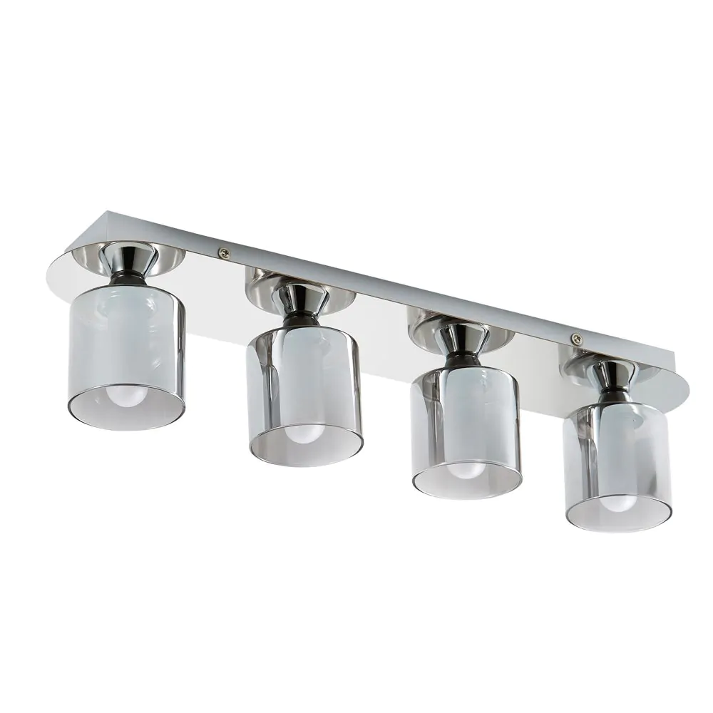 Noah Bathroom Flush Ceiling Bar, Chrome