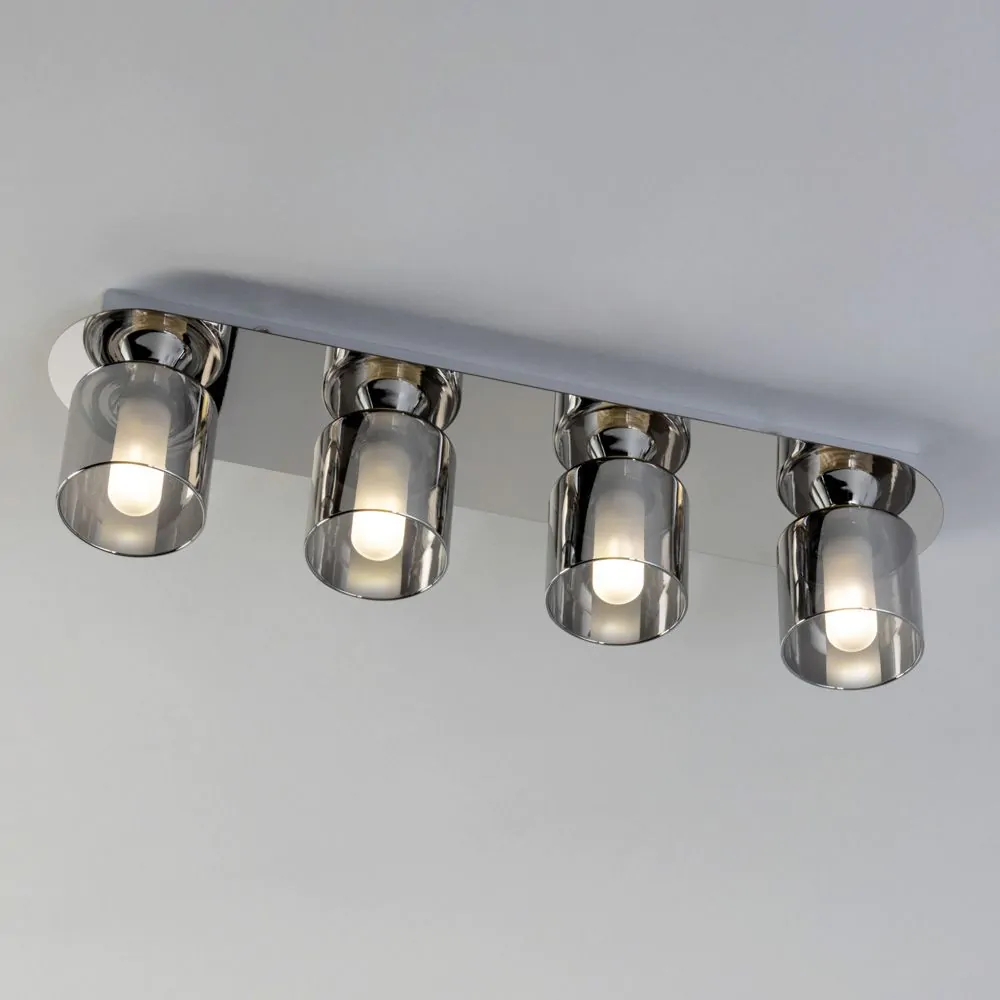 Noah Bathroom Flush Ceiling Bar, Chrome - Image 3