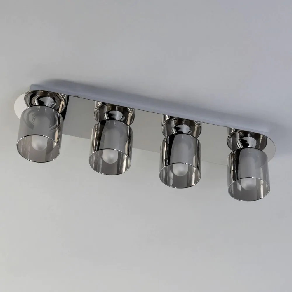 Noah Bathroom Flush Ceiling Bar, Chrome - Image 4