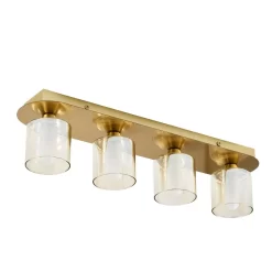 Noah Bathroom Flush Ceiling Bar, Satin Brass