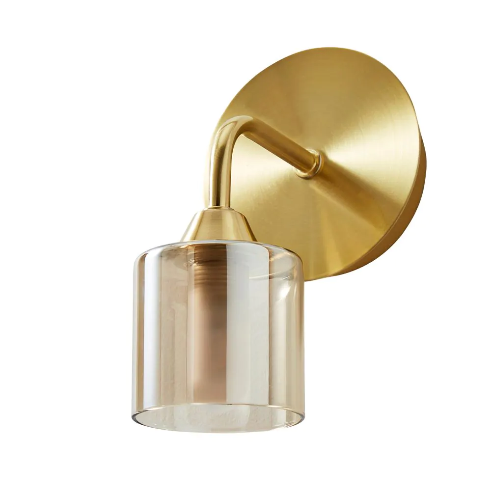Noah Bathroom Wall Light, Satin Brass