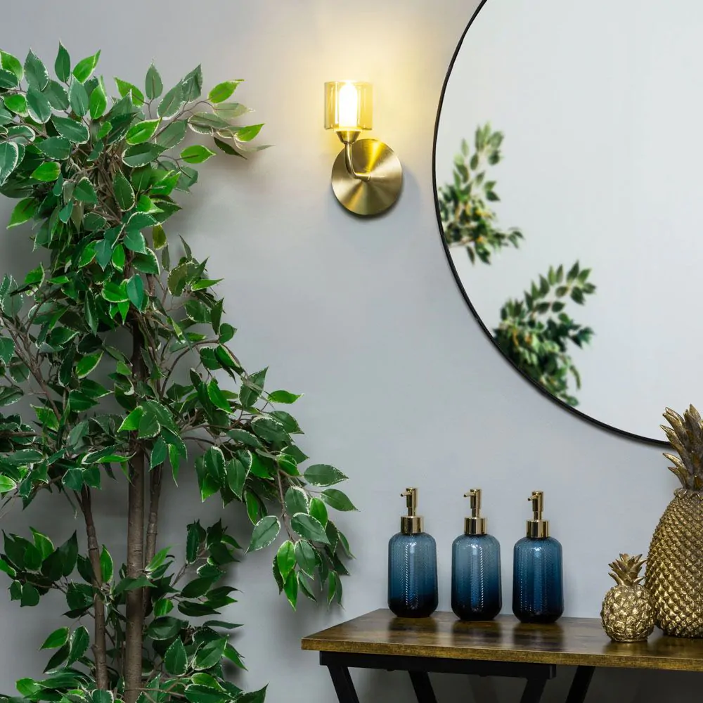 Noah Bathroom Wall Light, Satin Brass - Image 2