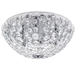 Ovus Oval Gem Bathroom Flush Ceiling Light, Chrome