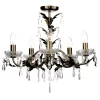Paisley Flush Chandelier, Antique Brass