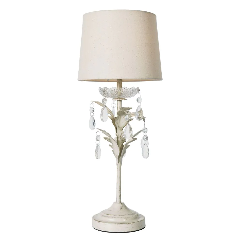 Paisley Table Lamp, Cream