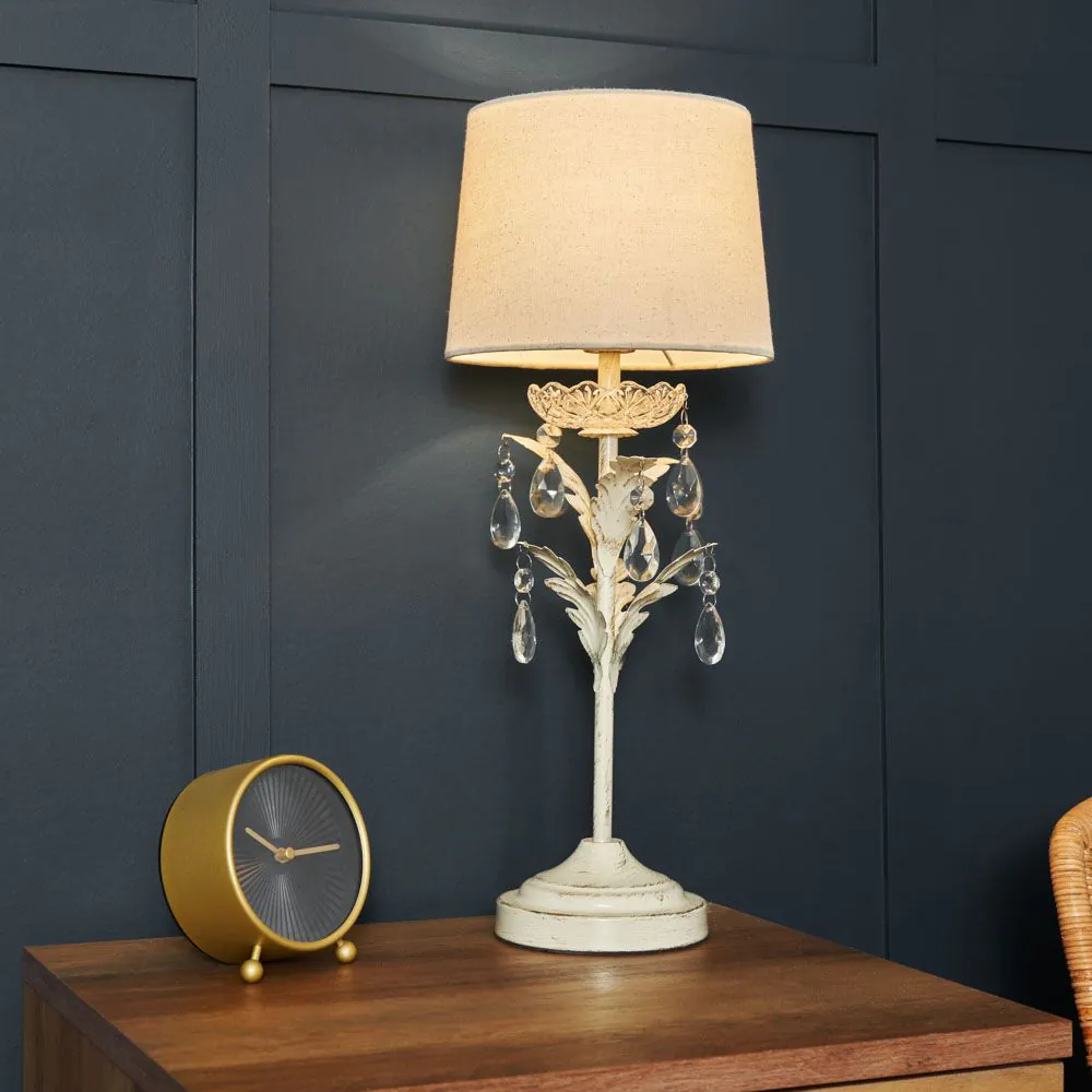 Paisley Table Lamp, Cream - Image 2