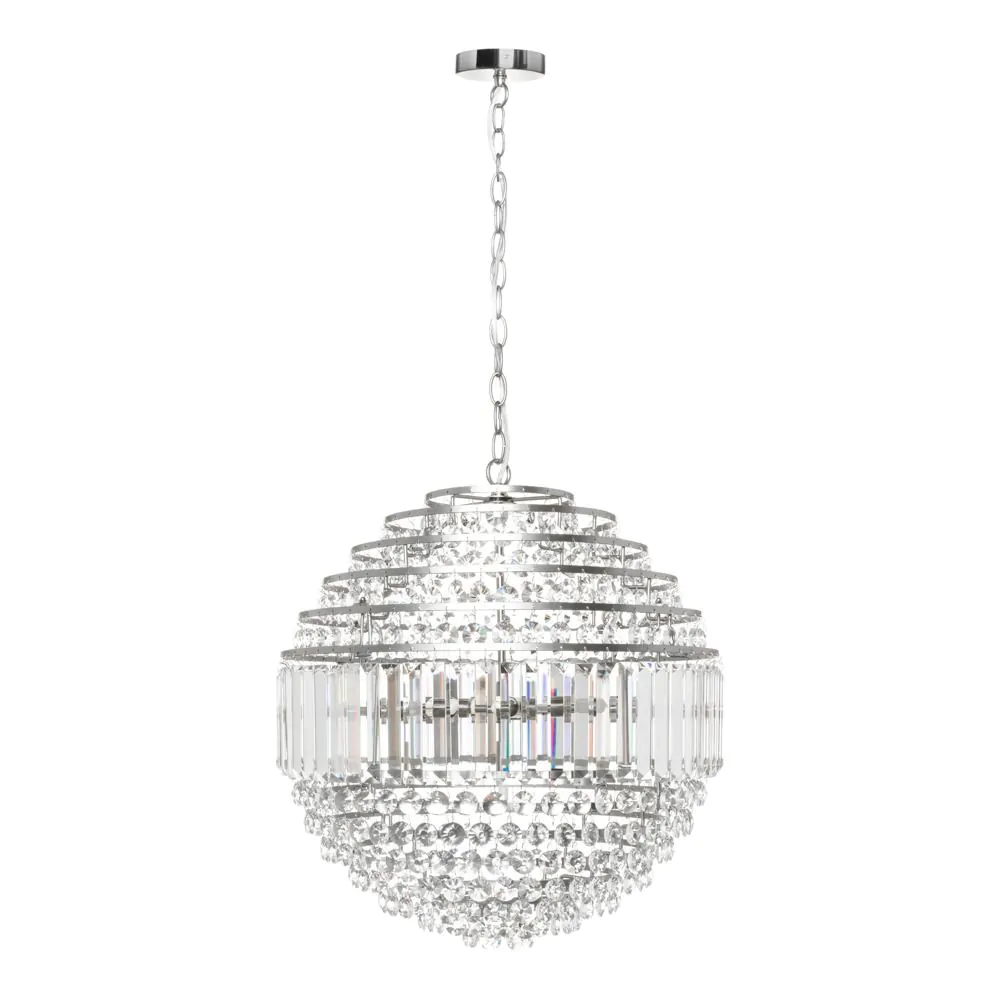 Paladina Large Ball Ceiling Pendant, Chrome - Image 6