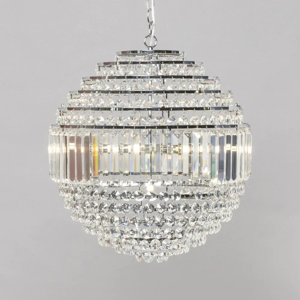 Paladina Large Ball Ceiling Pendant, Chrome - Image 3