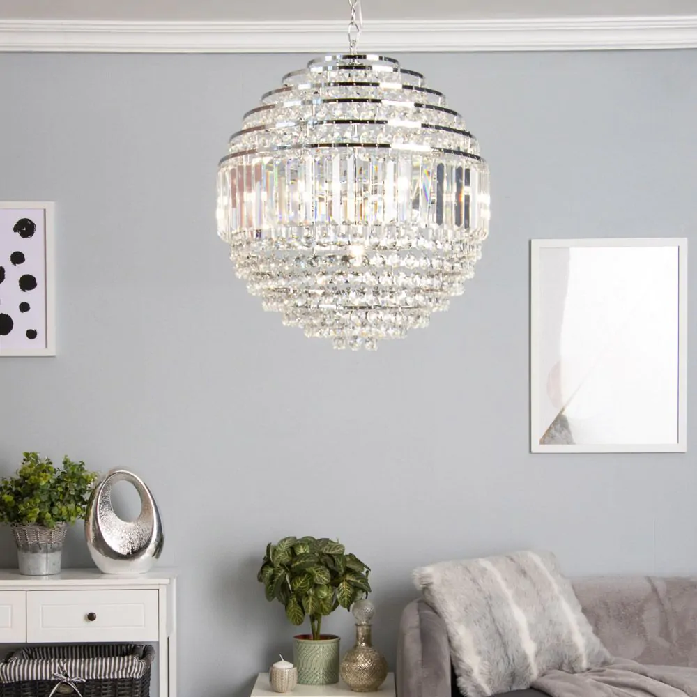 Paladina Large Ball Ceiling Pendant, Chrome - Image 2