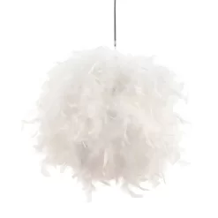 Plume Feather Ball 40cm Ceiling Pendant, Brass