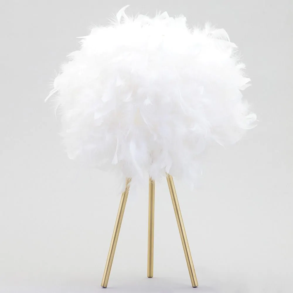 Plume Feather Tripod Table Lamp, Brass - Image 4