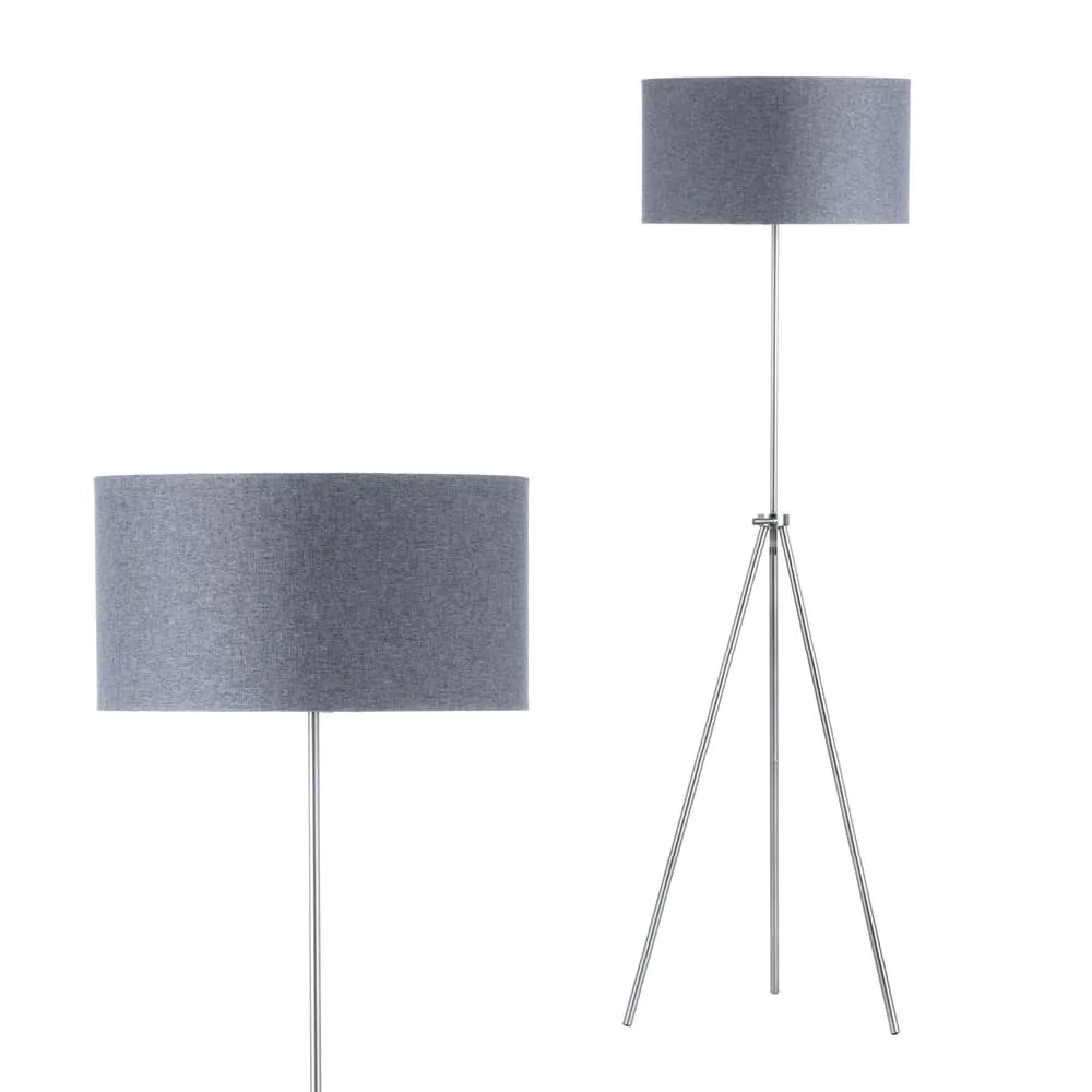 Pol Rise And Fall Tripod Floor Lamp, Brushed Steel