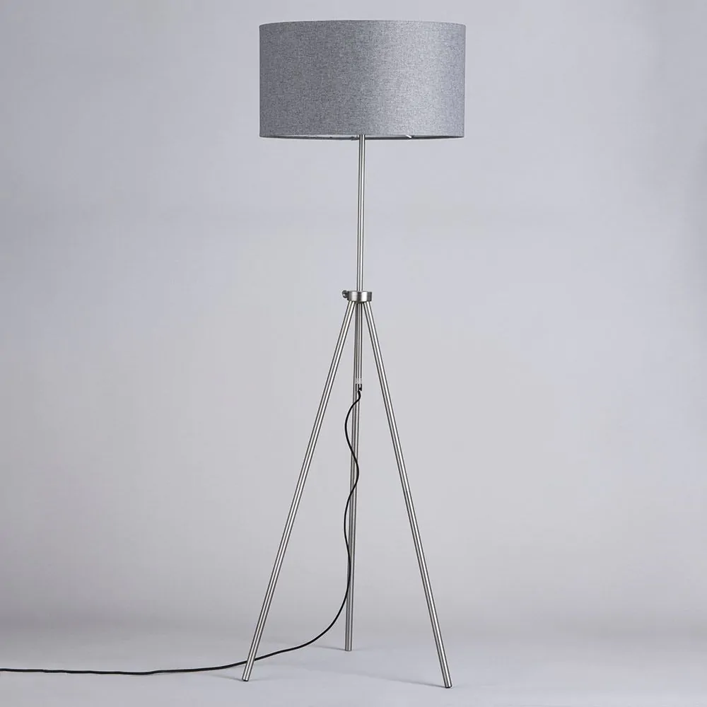 Pol Rise And Fall Tripod Floor Lamp, Brushed Steel - Image 4