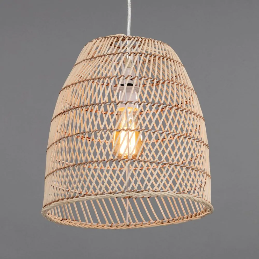 Rattan Tall Dome Easyfit Shade, Bleached Natural - Image 3