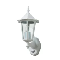 Reeta Outdoor Lantern Wall Light With PIR Sensor, White
