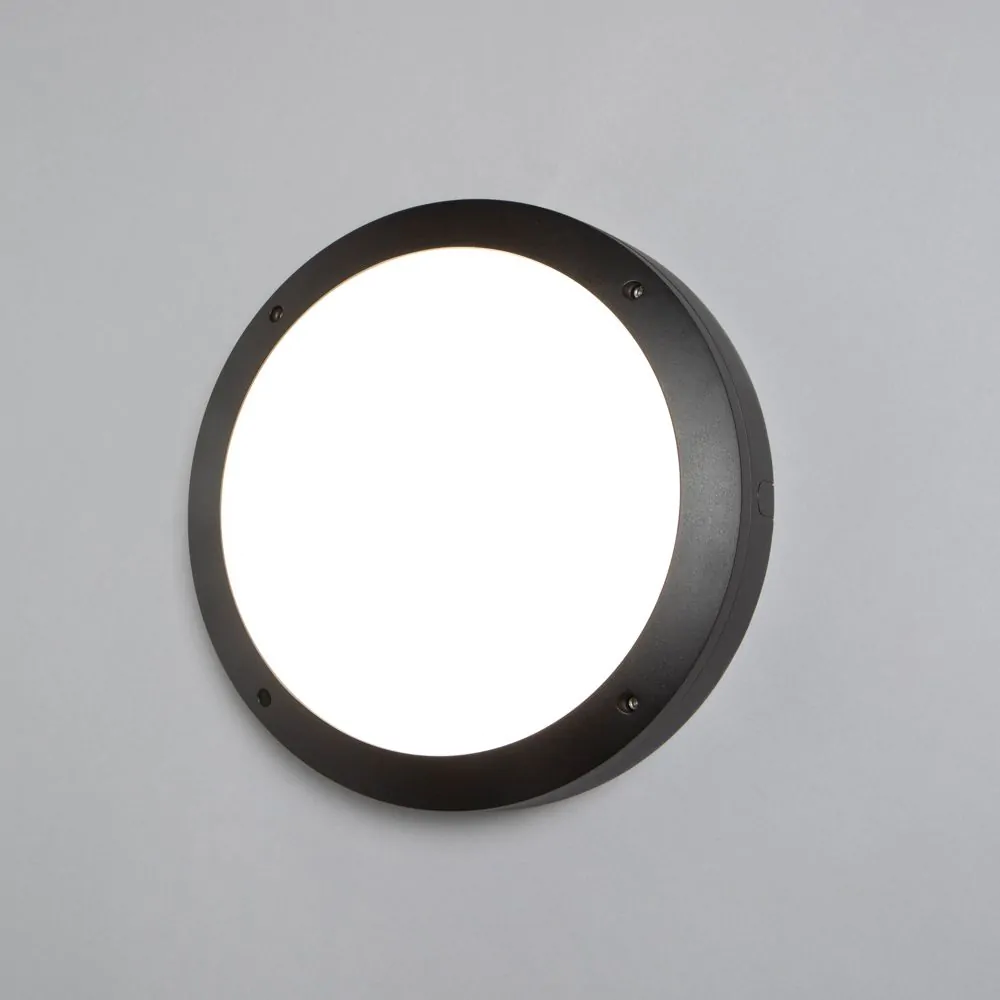 Rik Outdoor Round Bulkhead Wall Light, Black - Image 3