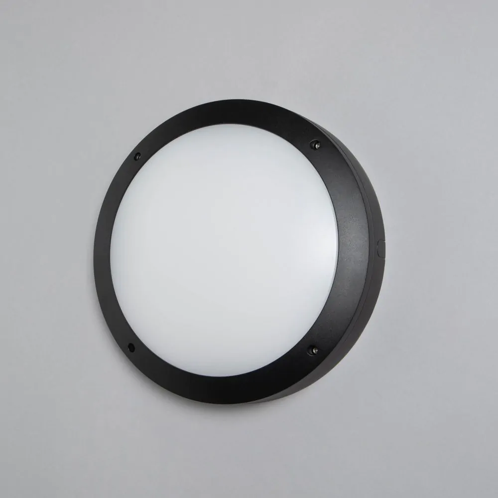 Rik Outdoor Round Bulkhead Wall Light, Black - Image 4