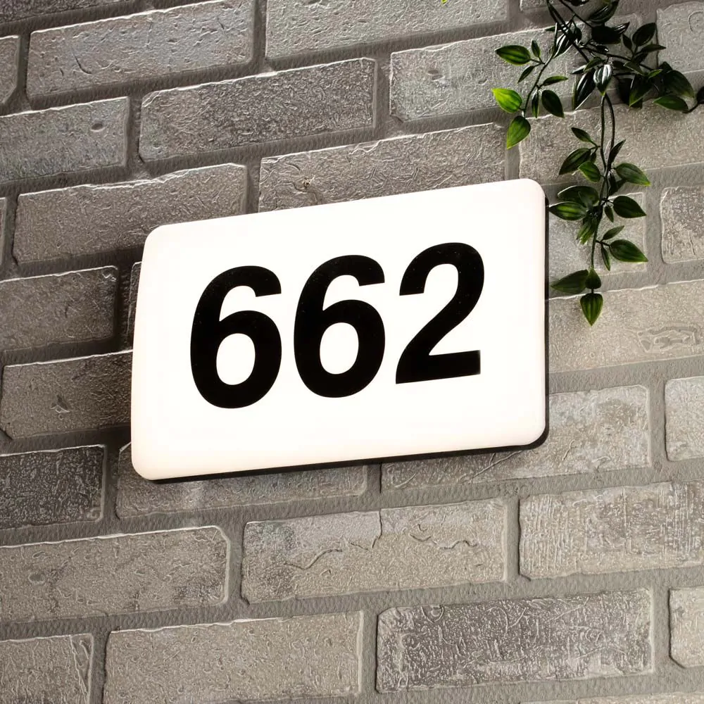 Rouen LED Outdoor Door Light With Numbers And Sensor, Black And White - Image 2