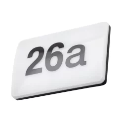 Rouen LED Outdoor Door Light With Numbers And Sensor, Black And White