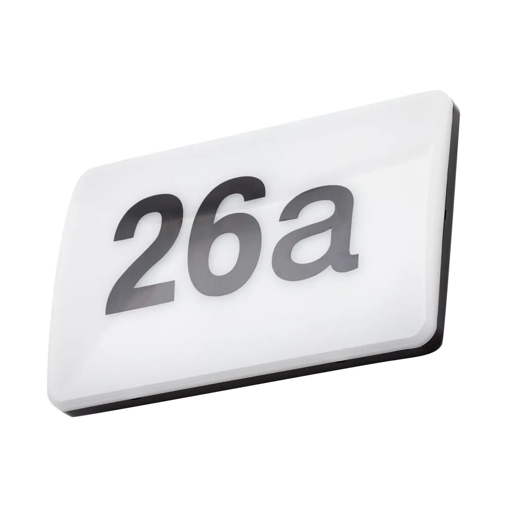 Rouen LED Outdoor Door Light With Numbers And Sensor, Black And White