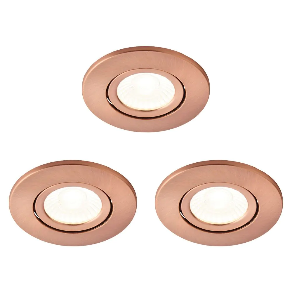 3 Pack Of Ruva Fire Rated LED IP65 Downlight, Antique Copper