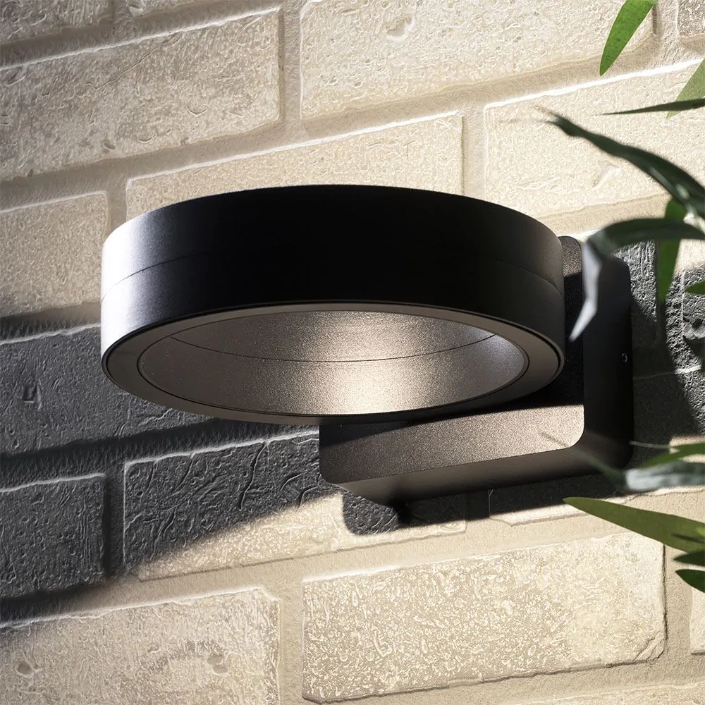 Seren 16 Watt Outdoor LED Wall Light, Black - Image 2