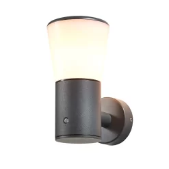 Shem Outdoor Wall Light With Photocell Sensor, Anthracite
