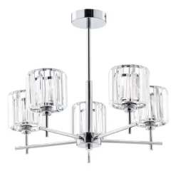 Shirley Large Semi Flush Bathroom Ceiling Light, Chrome