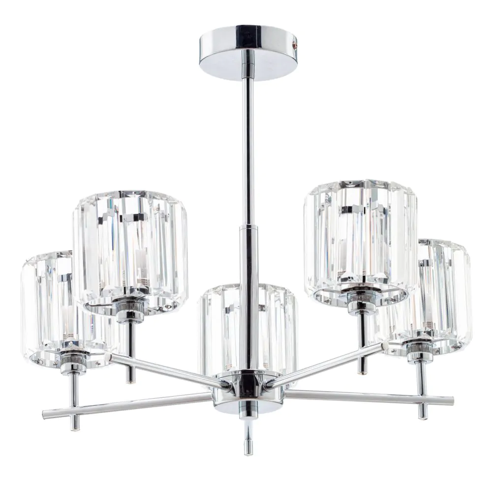 Shirley Large Semi Flush Bathroom Ceiling Light, Chrome