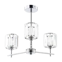 Shirley Small Semi Flush Bathroom Ceiling Light, Chrome
