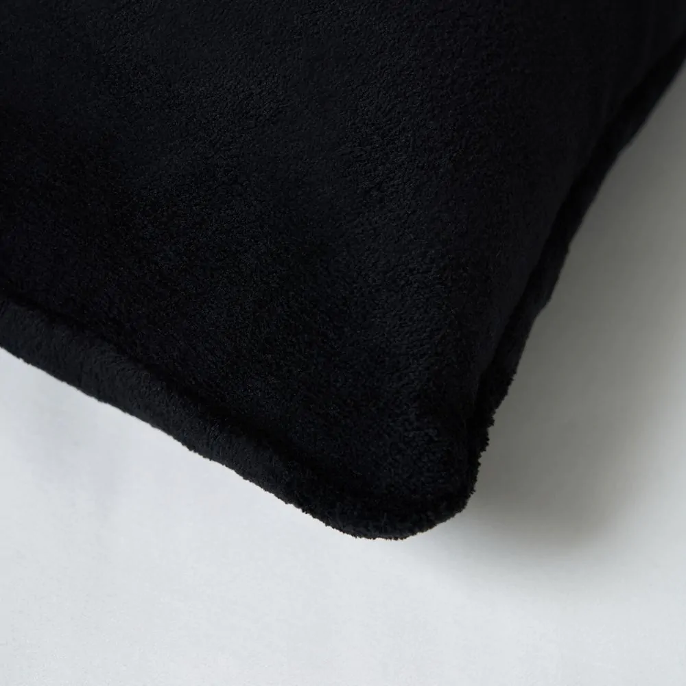Small Microfleece Cushion, Black - Image 4