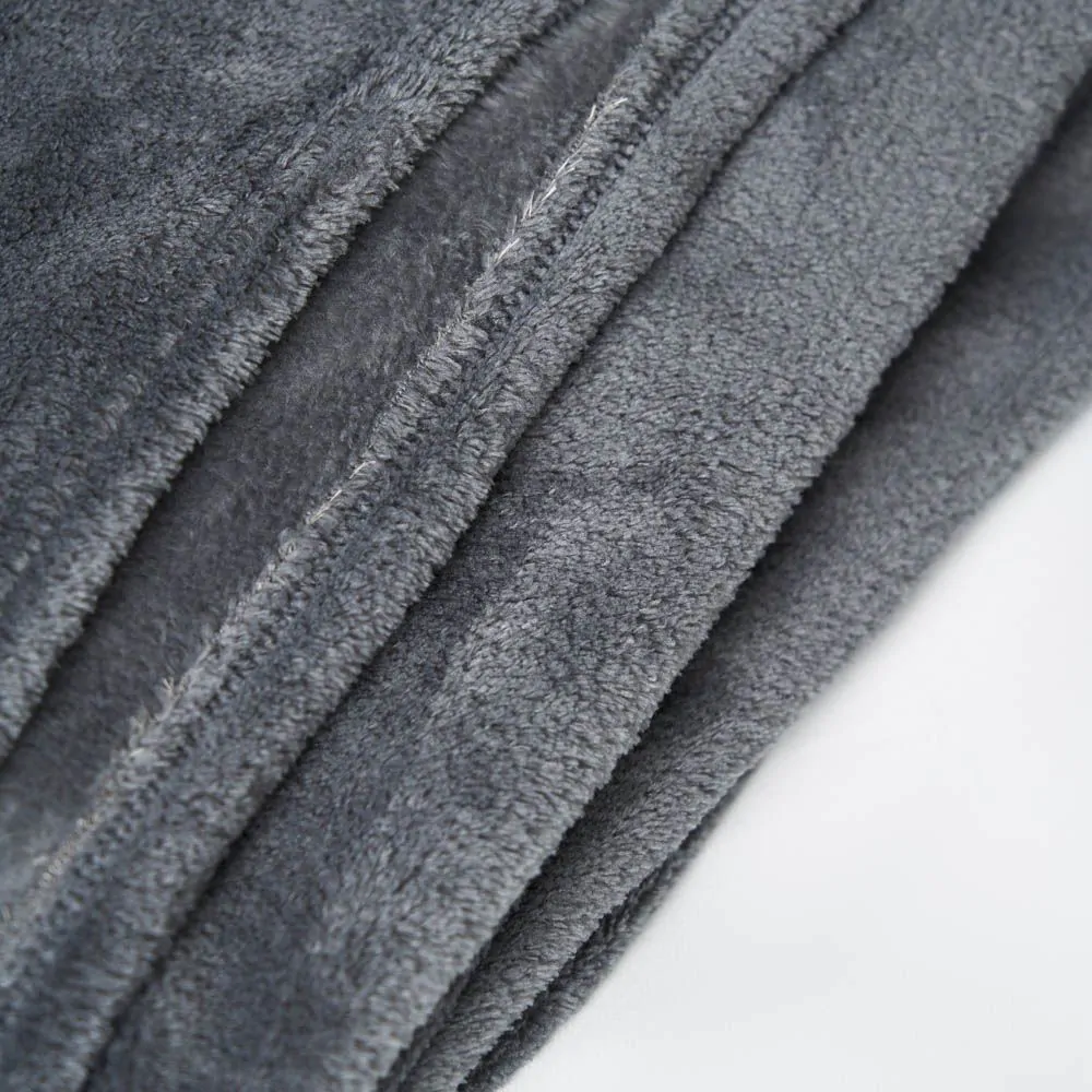Microfleece Jumbo Throw, Charcoal - Image 3
