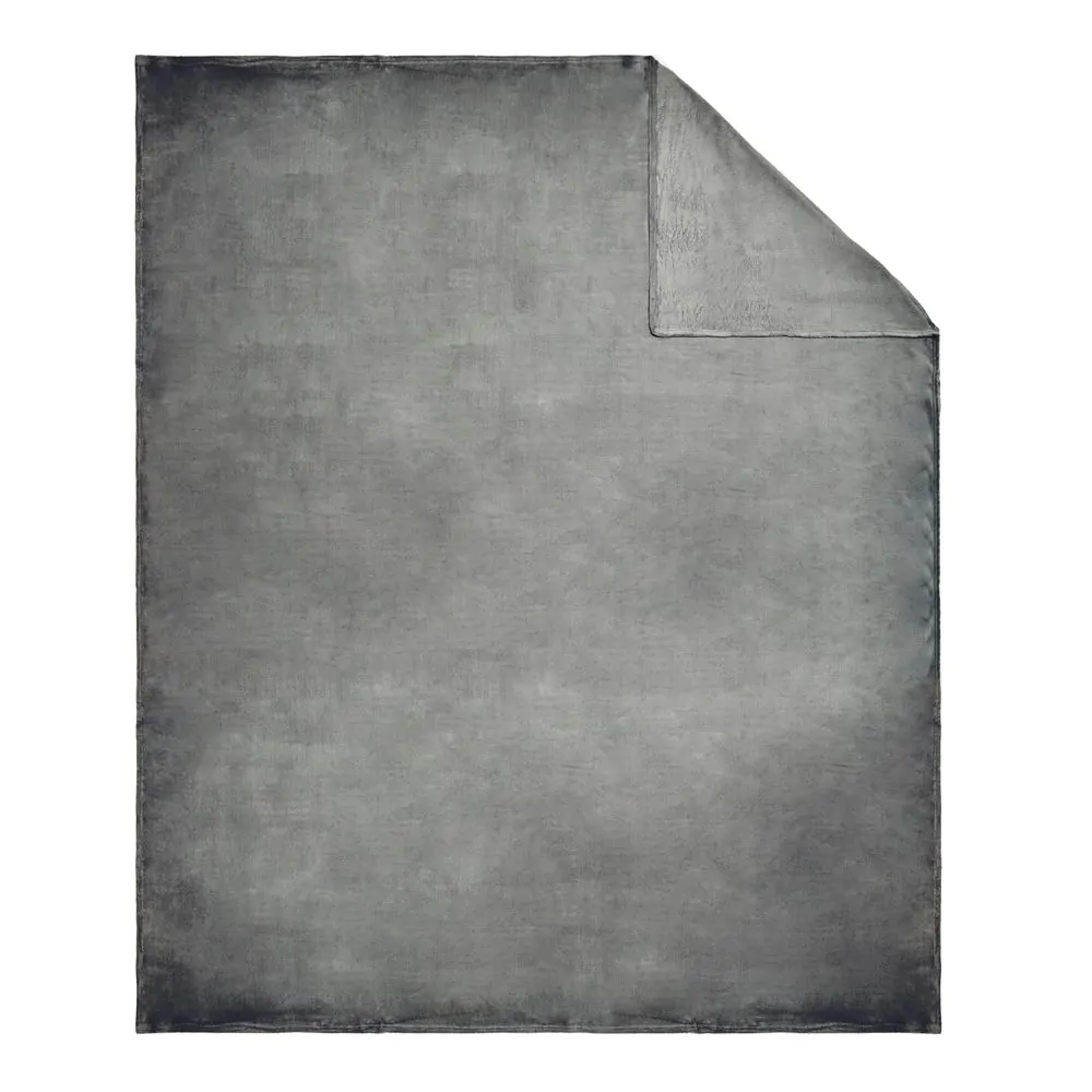 Microfleece Jumbo Throw, Charcoal - Image 2