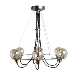 Soho Semi Flush Ceiling Light, Satin Nickel