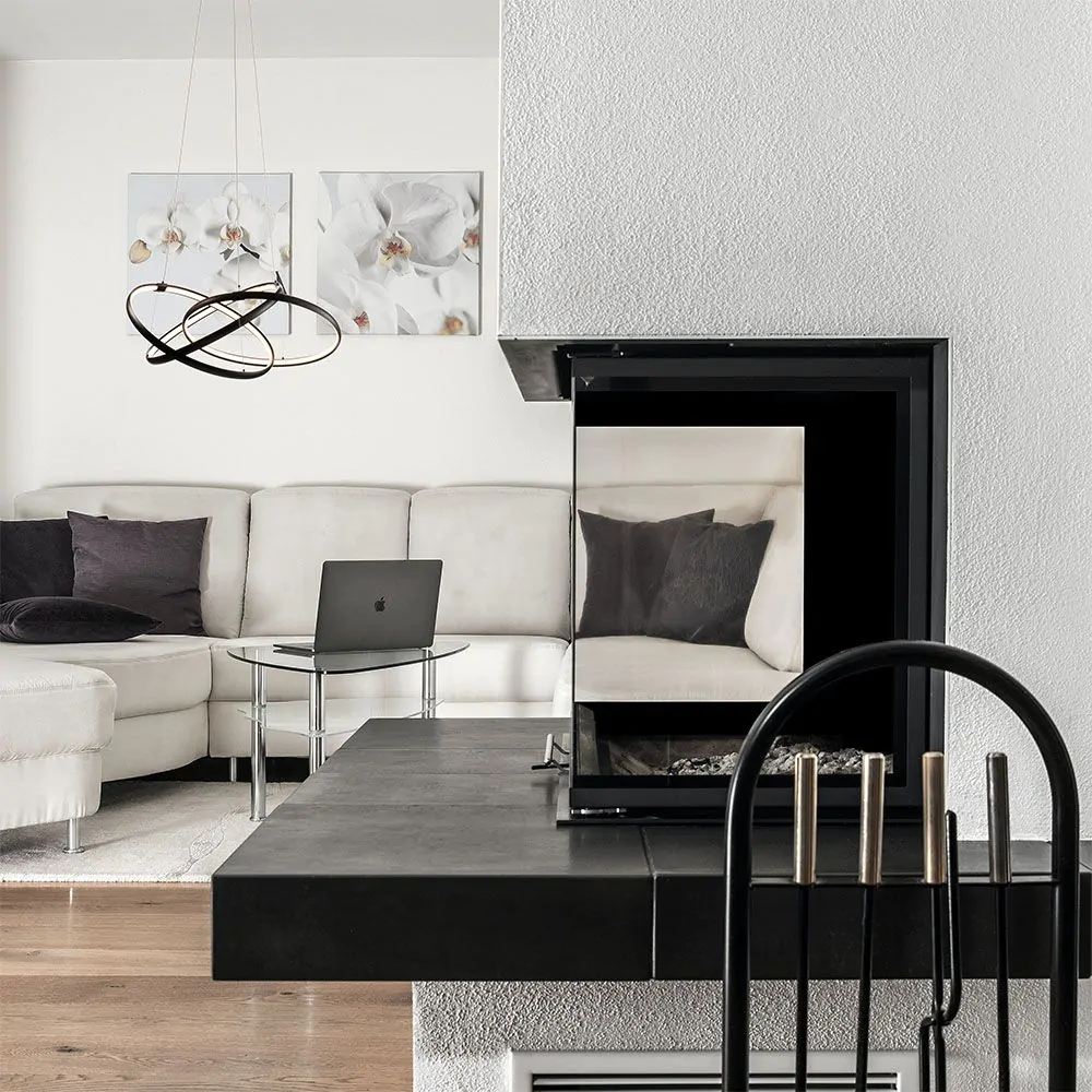 Sola LED Triple Ring Ceiling Pendant, Matte Black - Image 2