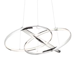 Sola LED Triple Ring Ceiling Pendant, Chrome