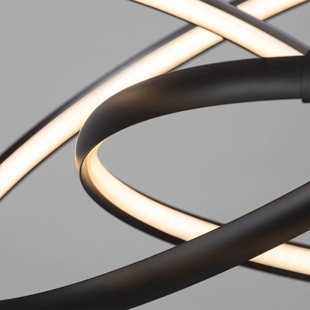 Sola LED Triple Ring Ceiling Pendant, Matte Black - Image 6