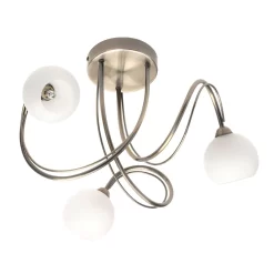 Soni Small Flush Ceiling Light, Antique Brass