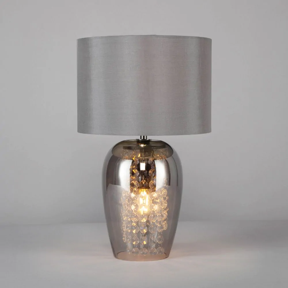 Sophia Smoked Glass Table Lamp, Grey - Image 3
