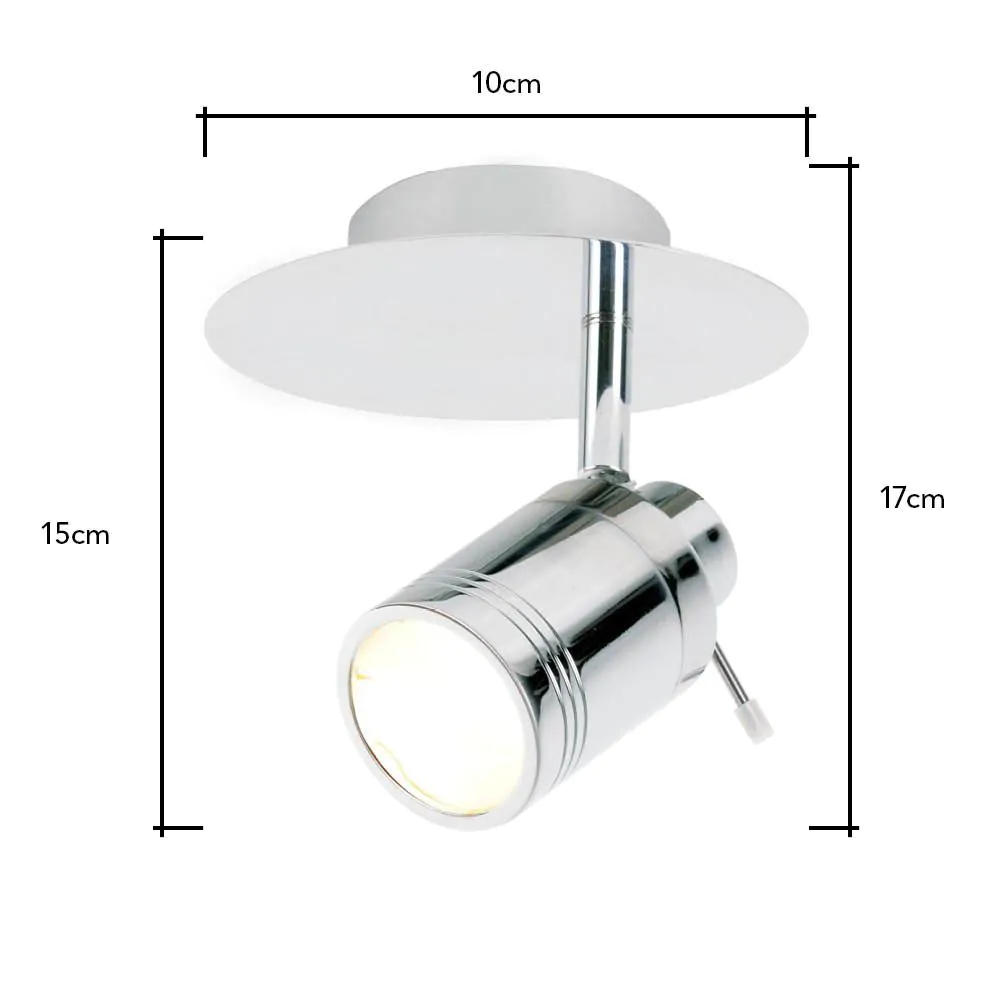 Hector Single Light Bathroom Spotlight, Chrome - Image 7