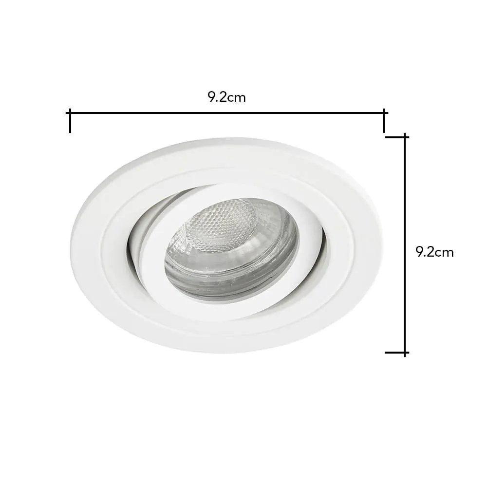 Fion Circular IP65 Tiltable Downlight, Matte White - Image 8