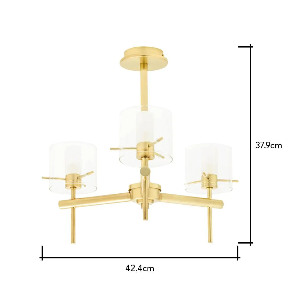 Jean Bathroom Ceiling Light, Satin Brass - Image 7