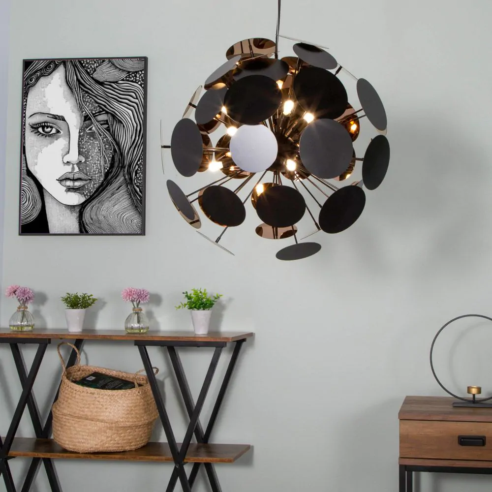 Sputnik Discs Ceiling Pendant Light, Matte Black - Image 2