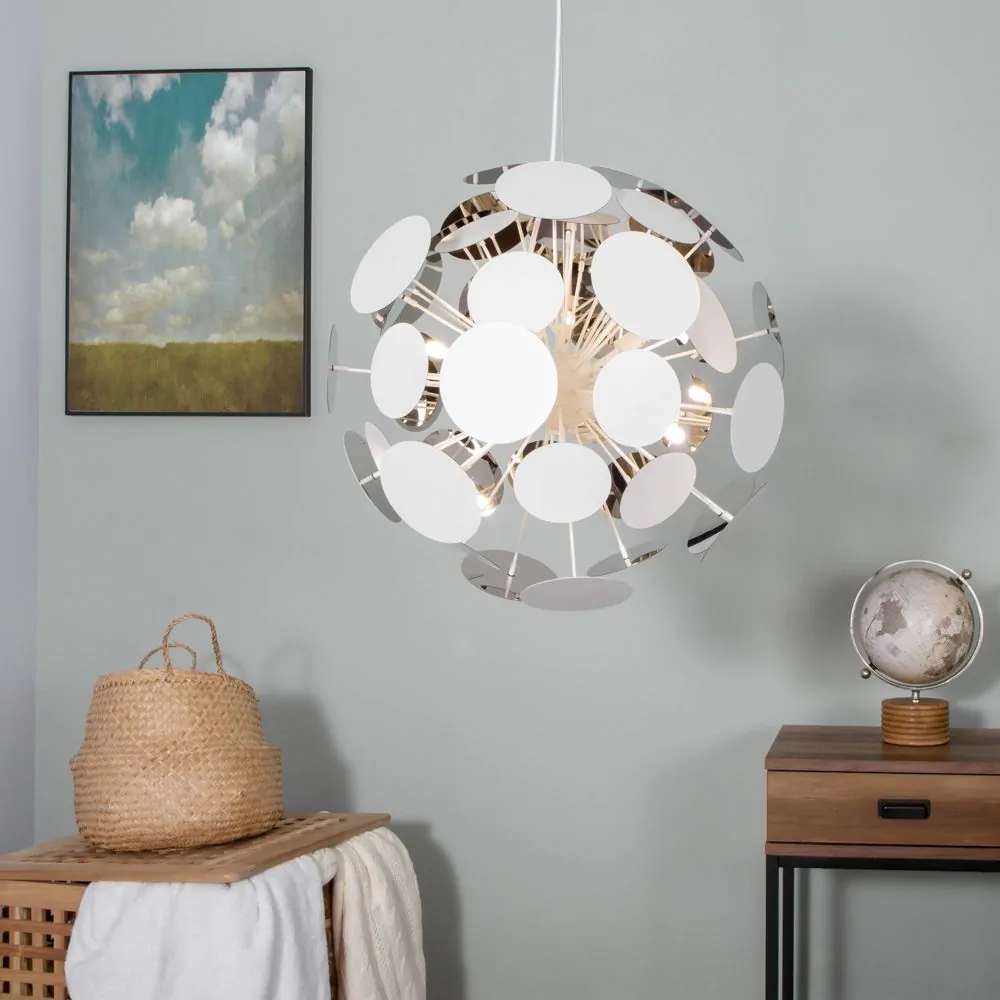 Sputnik Discs Ceiling Pendant Light, Matte White - Image 2
