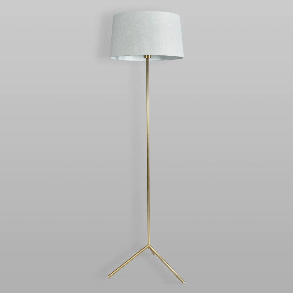 Stassy Tripod Feet Floor Lamp With White Shade, Satin Brass - Image 4