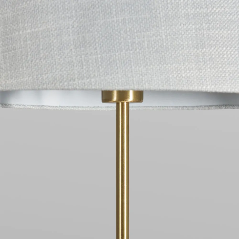 Stassy Tripod Feet Floor Lamp With White Shade, Satin Brass - Image 5