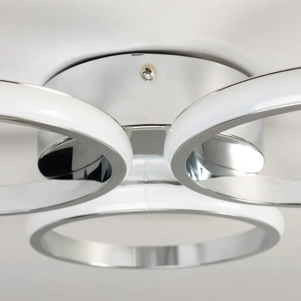 Sula LED Rings Bathroom Flush Ceiling Light, Chrome - Image 5