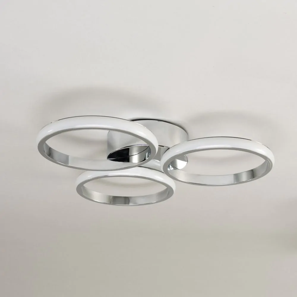 Sula LED Rings Bathroom Flush Ceiling Light, Chrome - Image 4